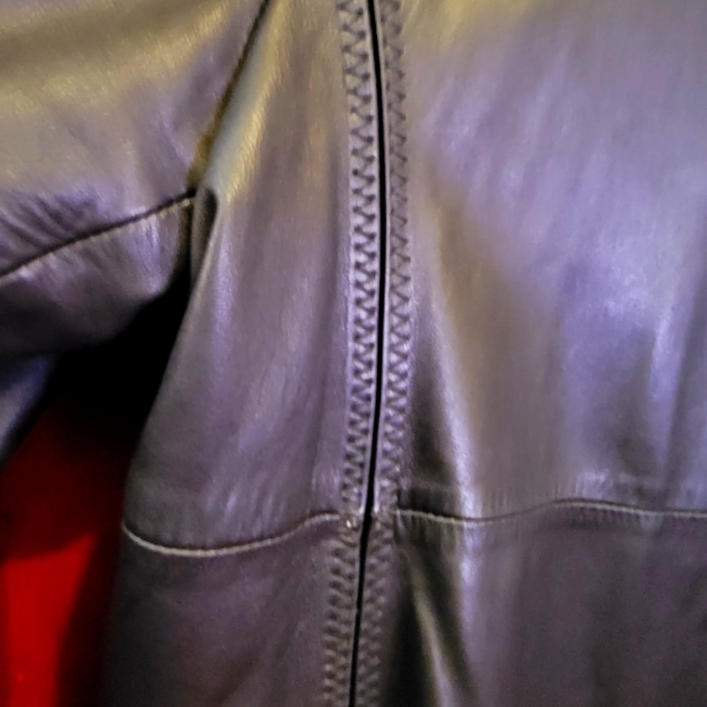🦋Vintage Black Leather Swing Jacket 🦋Jones New York 1X Plus Womans - Picture 12 of 14